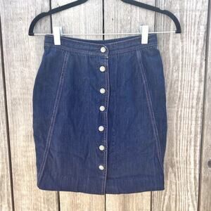 Vintage | 60s Patty Woodard California Snap Button Denim Cowgirl Mini Skirt 24"